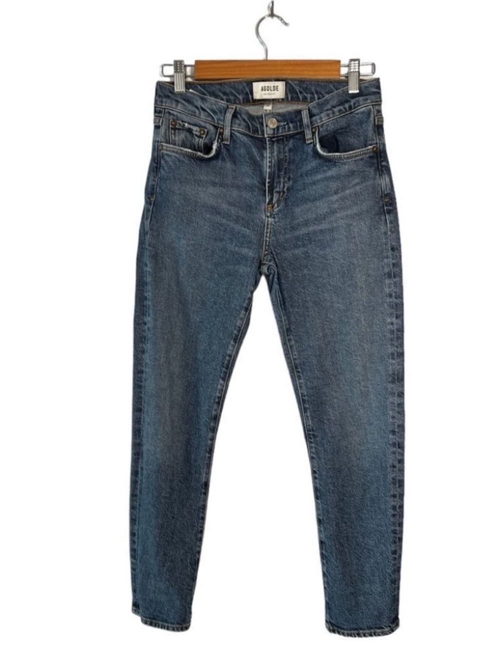 AGOLDE Sophie Low Rise Skinny Jeans Medium Wash Blue Stretch Denim Size 26